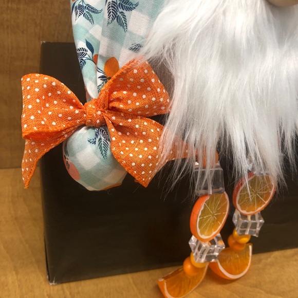 Oranges Gnome Beaded Legs Polka Dots Ice Cubes Citrus Bow Aqua Orange - Picture 3 of 5